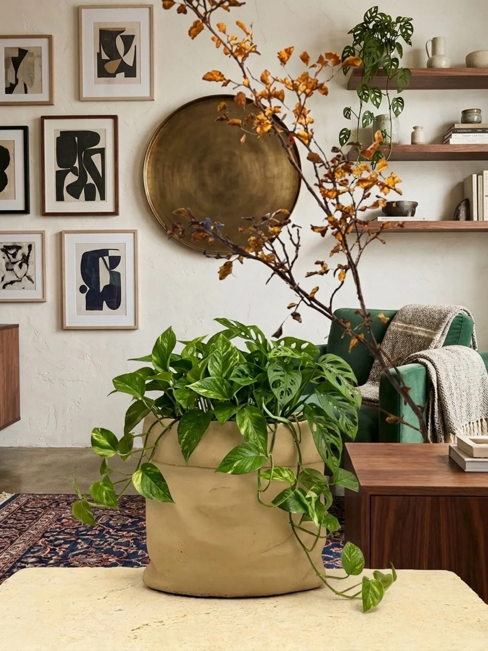 Concrete Paper Bag Planter, Unique Origami Pot, Small Indoor planter